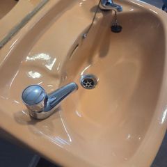 Retro bathroom sink and toilet