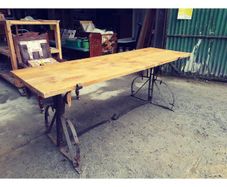 Oak Table with Salvaged Plough Base KAS248
