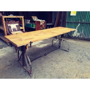 Oak Table with Salvaged Plough Base KAS248