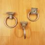 Vintage-style cast aluminium  ring drop handles  3 pc Image 2