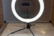 LED Ring Light with Tripod Phone Holder USB Powered Like New
