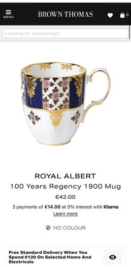 Royal Albert 100 Years Regency 1900 Mug
