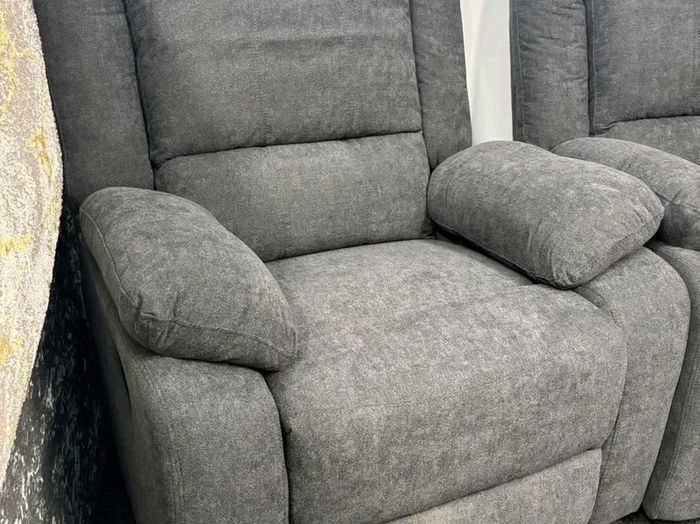 New Madrid Grey Fabric Recliner Sofa Set