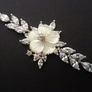 Vintage Style Wedding Bridal Lucite Flower Silver Bracelet Image 2