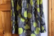 Per Una Ladies Lime Green &amp; Grey A line semi pleat skirt size Uk 16 includes post