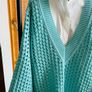 long v-neck turquoise jumper Image 3