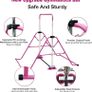 Gymnastics Bar Folding Gymnastics Equipment with Gymnastic Rings Adjustable Height Horizontal Bar for Kids/Home Girls/Children Ages 3-12 Years. Image 3