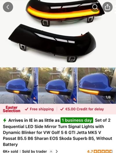 Volkswagen sequential wing mirror lights
