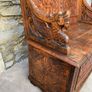 Late Victorian Gothic Revival Carved Oak Hall Settle. Image 4