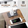 Bedside Table Set of 2 with Charging Station, Narrow Side Table with LED Lights Image 4