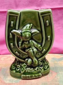 Vintage ,good Luck From Ireland Vase