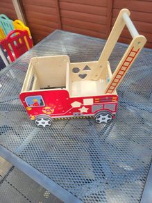 Squirrel Play Wooden Activity Baby Walker Fire Engine
