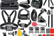 50 in 1 Action Camera Accessory Kit Compatible with GoPro Hero 12 11 10 9 DJI OSMO 4 3 2 Insta360 X3 X2 GO 3 SJCAM DBPOWER AKASO VicTsing APEMAN WiMiUS QUMOX Lightdow Campark Sony Sports DV