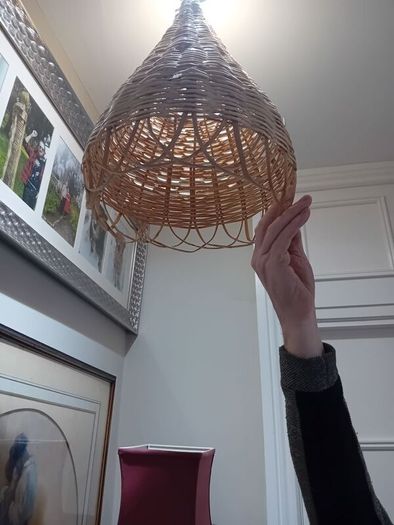 2 x Vintage Wicker Pendant Light Shades