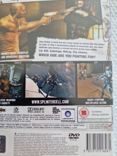 Tom Clancy s Splinter Cell Double Agent PlayStation2 Ps2 Games Original