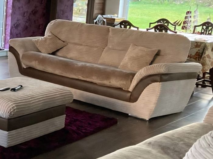 3 Matching 3-Seater Sofas & Ottoman - Excellent Condition - AVAILABLE SEPERATELY