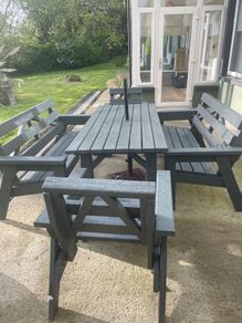 Hardwood large garden furniture set