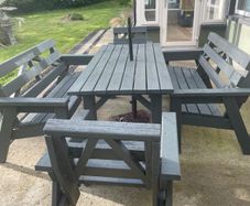 Hardwood large garden furniture set