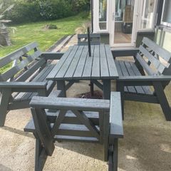 Hardwood large garden furniture set