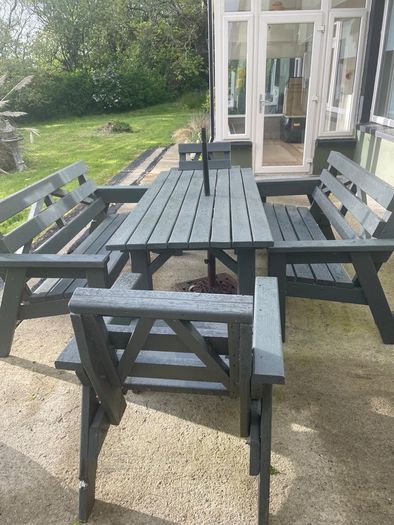 Hardwood large garden furniture set