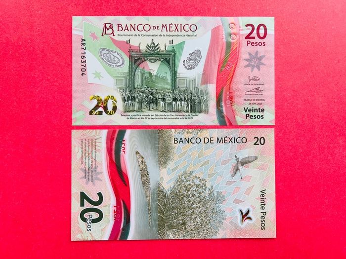 Mexico   20. Pesos.  2021  . Pick  132b Polymer. Plastic   Commemorative  Issue  ( Uncirculated )