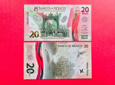 Mexico   20. Pesos.  2021  . Pick  132b Polymer. Plastic   Commemorative  Issue  ( Uncirculated )