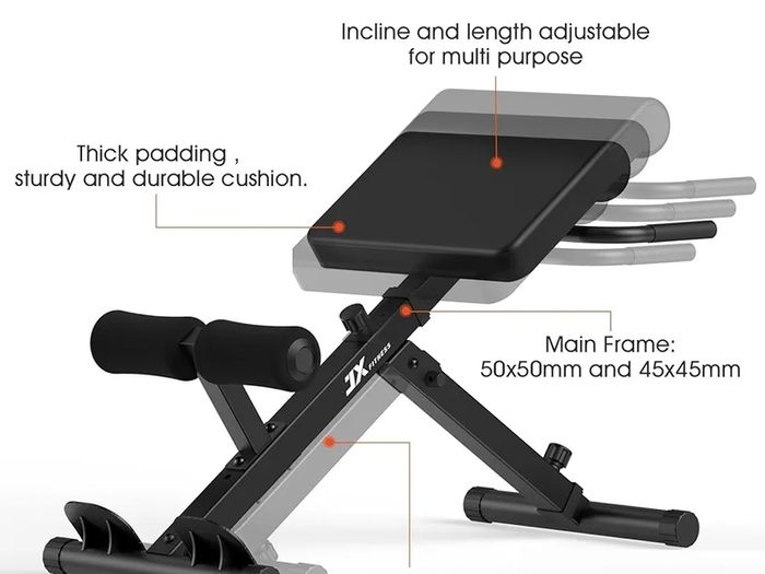 Foldable Hyperextension Bench Roman Chair Back Extension,Home Gym Sit Up Bench for Glute & Ab Workouts,Optional Adjustment Incline & Multi-Function Heavy-Duty Exercise