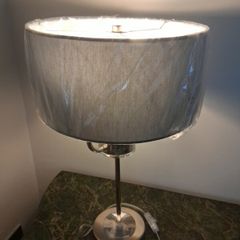 New Table Lamp Twin Bulb Grey lamp Shade,  metal & glass construction