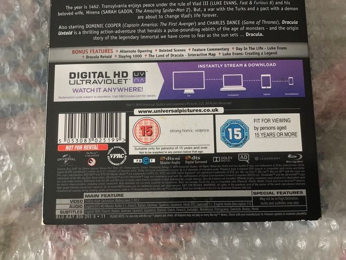 Dracula Untold Blu Ray Lenticular Slipcover