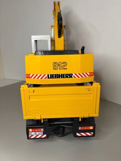 Vintage 2001 Bruder Mercedes Actros 4143 Tipping Truck with Liebherr Rotating Excavator