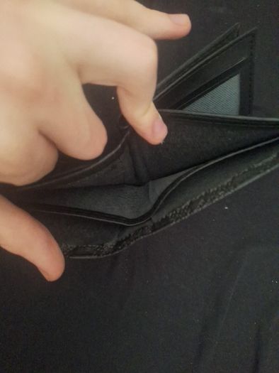 Black leather checkered louis vutton wallet