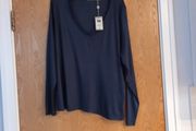 Paul Costello  Living Studio  Long Sleeved  Navy Top.  S. XL- . . B.N.W.T  18.   B.N.W.T
