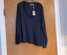 Paul Costello  Living Studio  Long Sleeved  Navy Top.  S. XL- . . B.N.W.T  18.   B.N.W.T
