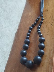Vintage black wooden necklace.