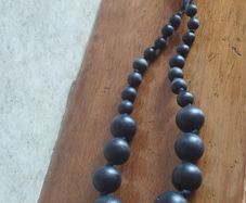 Vintage black wooden necklace.