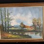 Pair of Vintage Framed Cottage Landscape Oil Paintings (47cm x 37cm) Image 2