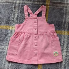 Bnwot M&S Pink Denim Pinafore Dress