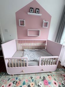 Cot bed IKEA Myllra baby pink