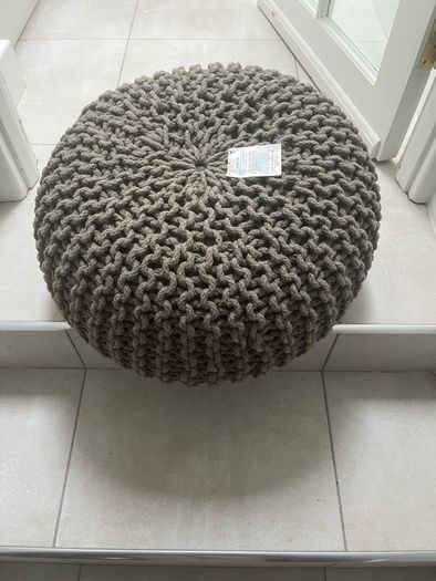 Grey Kaikoo pouffe-style ottoman foot rest (2)