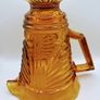 Large 1930s Art Deco Glass Amber Jug Image 3