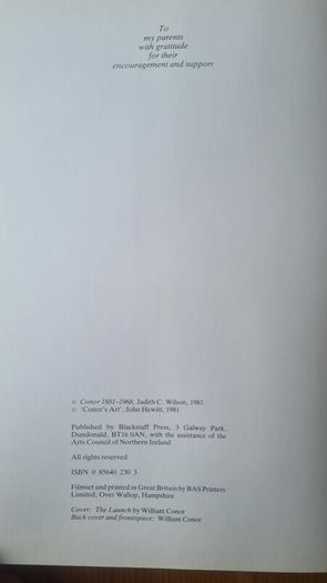 Cohor. 1881-1968. The Life And Times Of Ulster Artist by Judith C. Wilson Large Volume Hardback With Dustjacket In Very Good Condition.