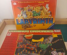Board Game Bundle  Labyrinth + vintage Domino Cascades