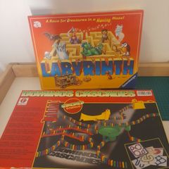 Board Game Bundle  Labyrinth + vintage Domino Cascades
