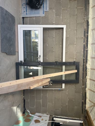 Anthracite double door external triple glazed