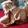 Circa 1897-1906 Collector's Piece Antique Ernst Wahliss Depose EW Turn Wien Large Porcelain Centerpiece Vase / Jardiniere Made In Austria Image 3