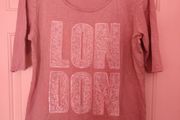 Street one dusty pink London cotton sequin top size UK16 EU44 Postage included