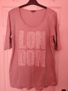 Street one dusty pink London cotton sequin top size UK16 EU44 Postage included