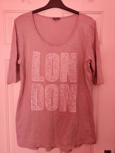 Street one dusty pink London cotton sequin top size UK16 EU44 Postage included