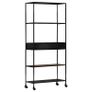 Book Cabinet 90x35x180 cm Rough Mango Wood & Iron Image 2