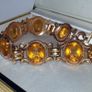 Vintage K&L 14ct Gold & Amber Bracelet Image 4